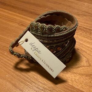 Deepa by Deepa Gurnani Olive Beaded Cuff Bracelet